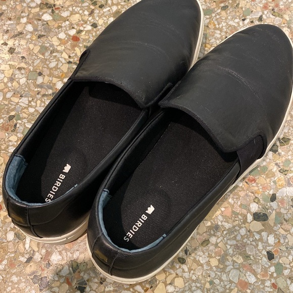 Birdies Swift Sneakers Shoes Black Leather Slip On 8.5 - Picture 4 of 5